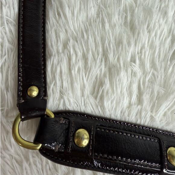 Brown Patent Leather Shoulder Replacement Strap - Picture 7 of 7